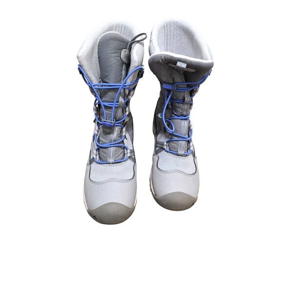 Keen Kids Waterproof Insulated Winter Boots Gray/Blue Size 2 - Picture 1 of 9